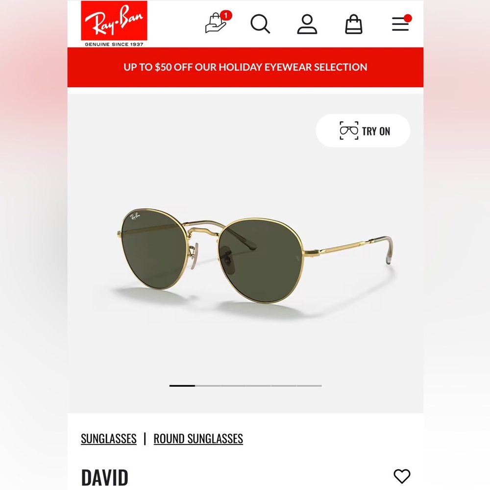 Ray-Ban Gold Framed Sunglasses